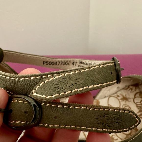 Fly London 41 Ydel Platform Peep Toe Wedges Green White - Picture 8 of 8